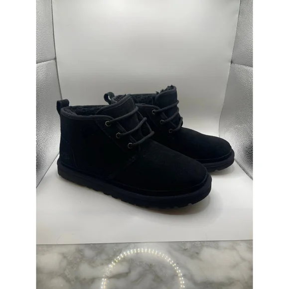 UGG Neumel Boots Women’s 9 Black Suede Shearling Lined New Without Box - Picture 2 of 7